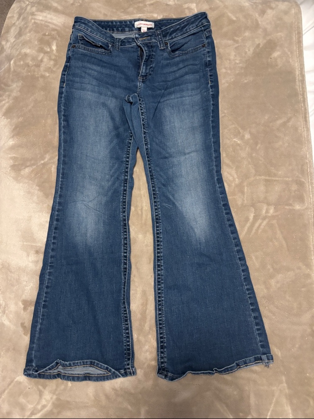 Lucky Brand Blue Flare Jeans with Subtle Fade